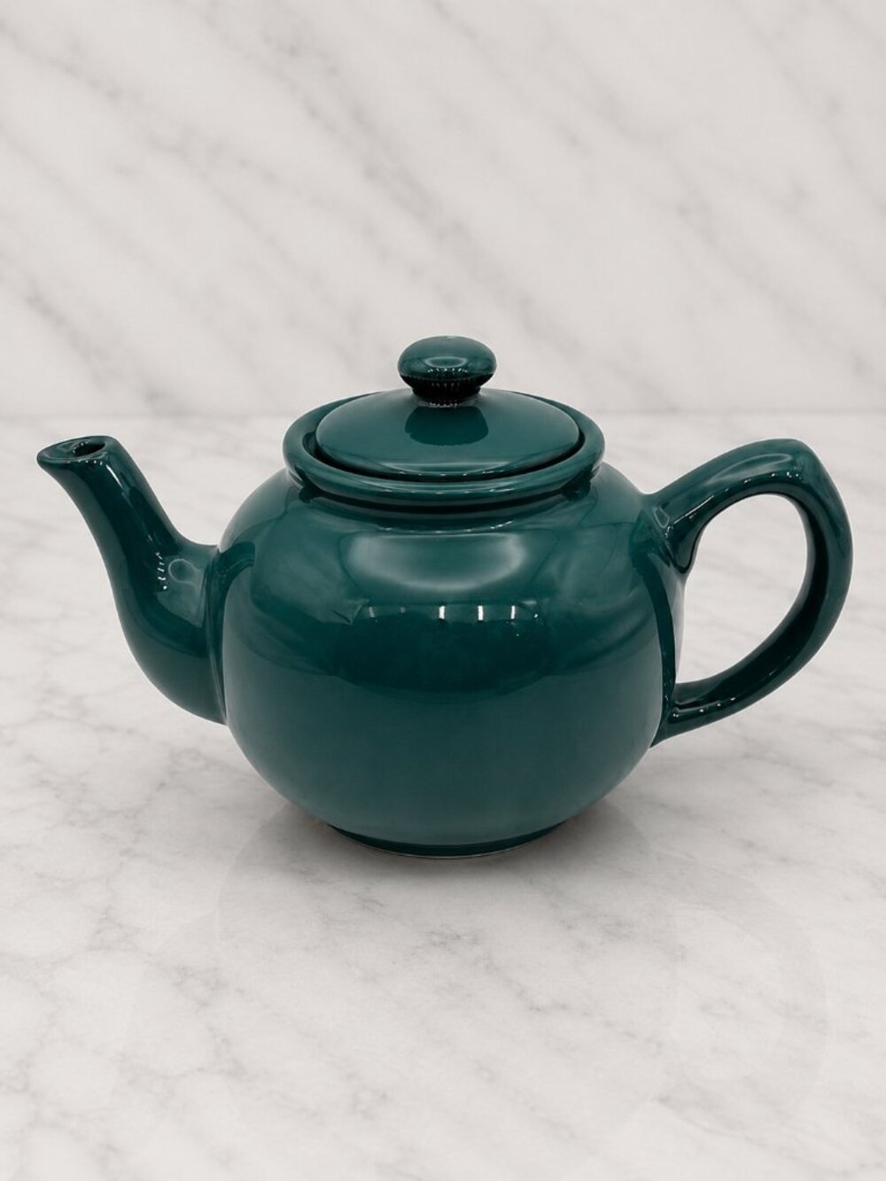 OCI Vintage Green Glazed Ceramic Teapot w Lid Mid Century Modern Style 9”